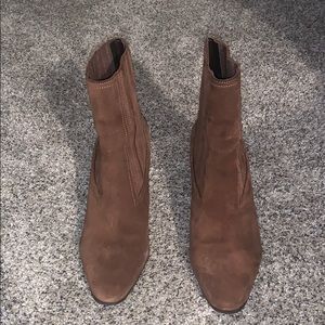 Brown suede weatherproof Aquatalia heeled boot